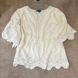 Democracy Ivory Lace Top